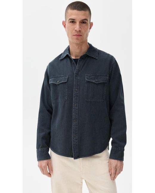 Rag & Bone Blue Denim Engineered Jack Shirt for men
