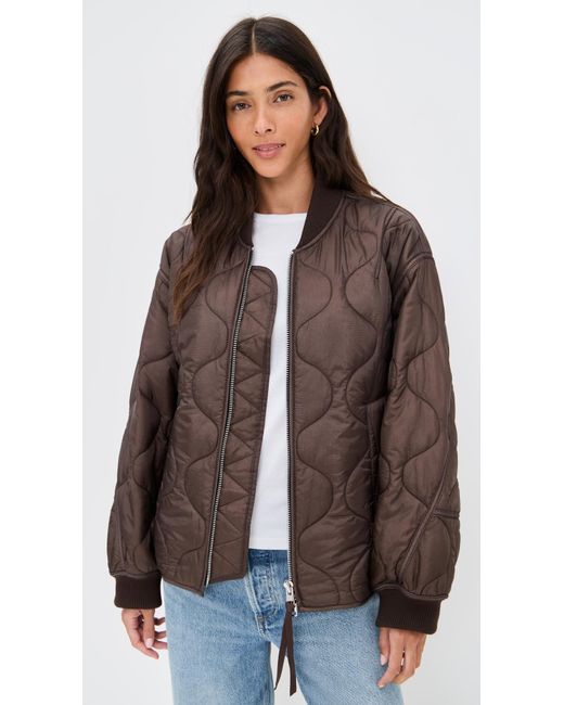 Agolde Brown Isla Quilted Jacket
