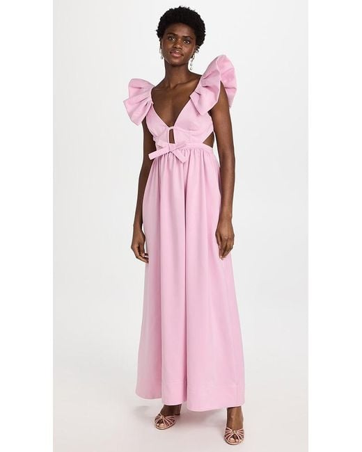 For Love & Lemons Pink Miriam Maxi Dress