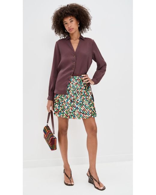 Never Fully Dressed Multi Shell Mini Wrap Skirt in Black | Lyst