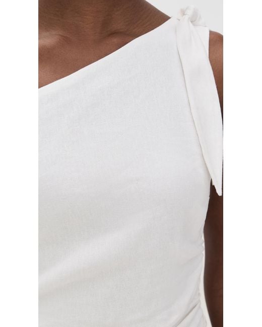 Wayf White Cleo Tie Shoulder Midi Dress