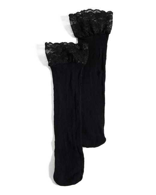 Stems Black Floral Fishnet Socks