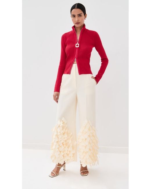 A.W.A.K.E. MODE Natural A. W.A. K.E. Mode Rectangle Fringe Culottes