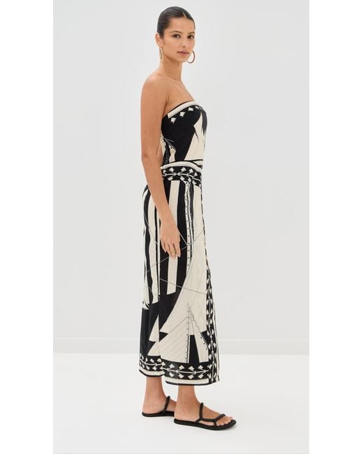 Johanna Ortiz Black Sailboats Pontoon Afternoon Ankle Dress
