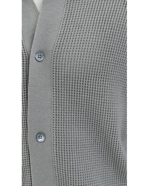 FRAME Black Open Knit Cardigan for men