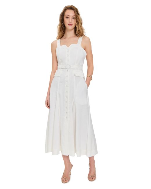 La Ligne White Button Down Dress With Belt