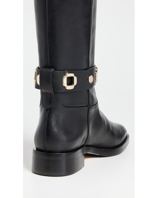 Larroude Black Milan Flat Riding Boots