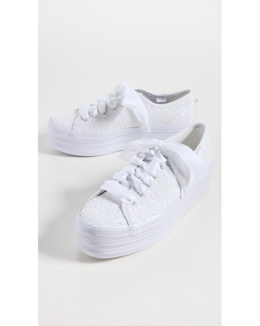 Keds White Triple Up Celebration Sequins Sneakers