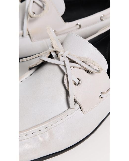 Black Suede Studio White Davy Flats