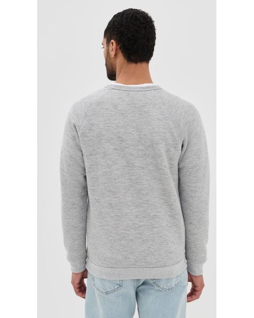 Marine Layer Gray Mock Twist Sherpa Crew Pullover for men
