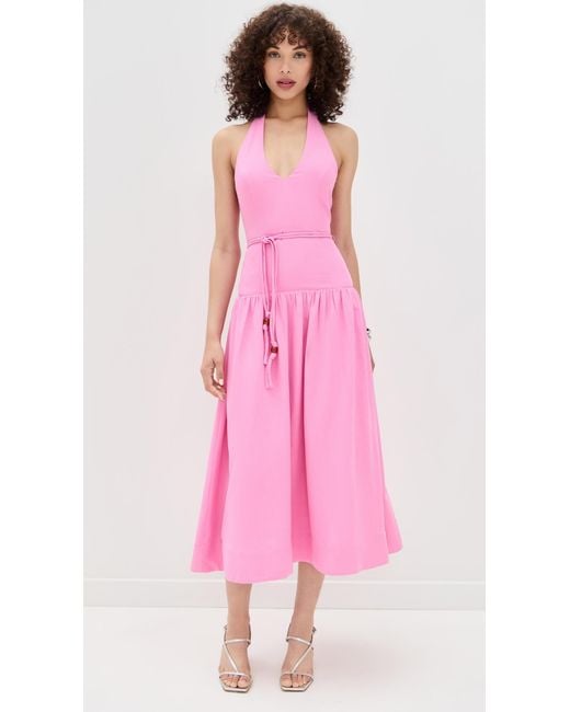MINKPINK Pink Melody Drop Wasit Midi Dress