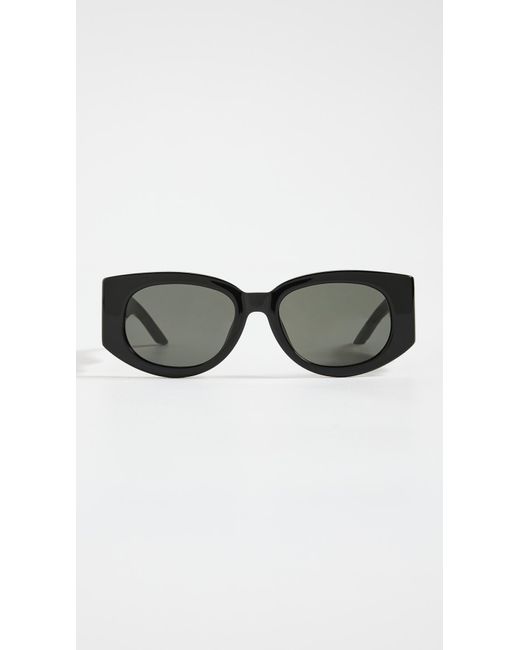 Casablancabrand Black Acetate & Metal Oval Wave Sunglasses