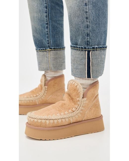 Mou White Mini Platform Boots