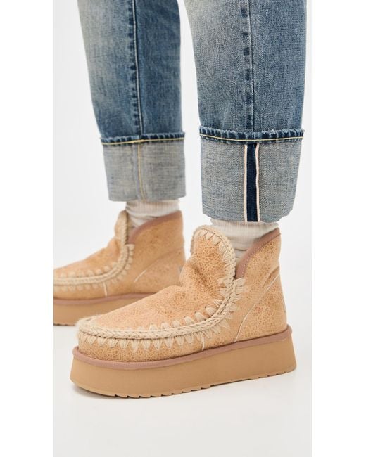 Mou White Mini Platform Boots