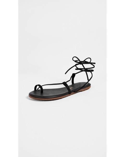 TKEES Black Jo Lace Up Sandals