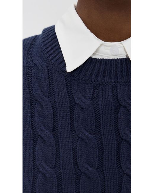 Lioness Blue Coastal Cable Knit Pullover