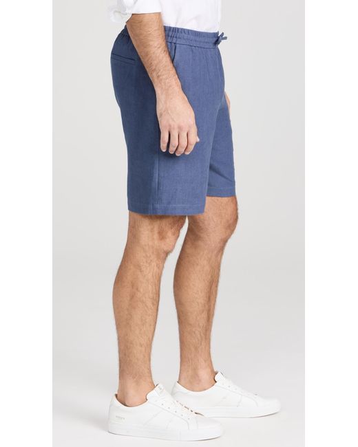 De Bonne Facture Blue Linen Easy Shorts for men