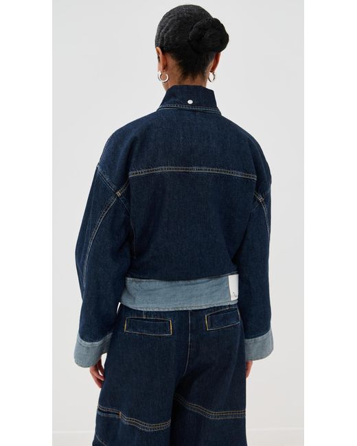 3.1 Phillip Lim Blue Boxy Jacket With Waist Ties