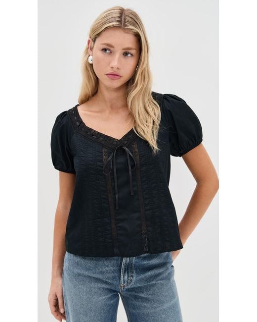 PAIGE Black Anzio Top