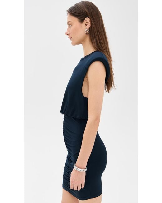 rotate birger christensen ruched mini dress ROTATE BIRGER CHRISTENSEN Slinky Ruched Mini Dress | Blue