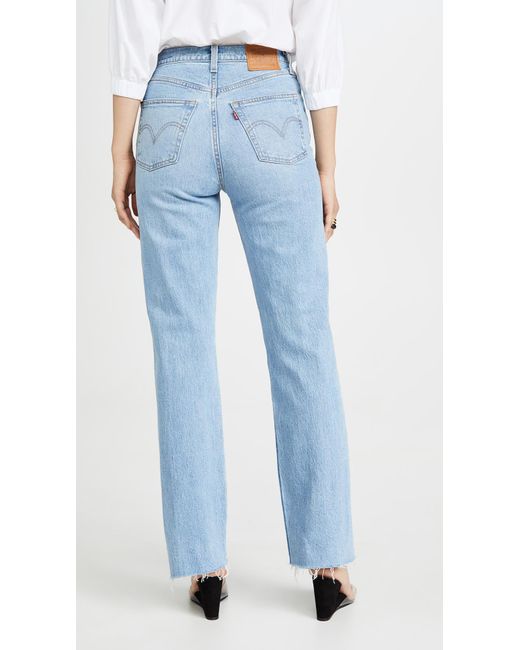 Levi's Ribcage Straight Full Length Jeans in Blue | Lyst