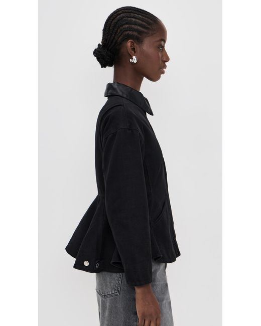 Line & Dot Black Eton Peplum Jacket