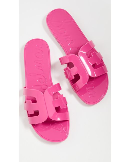 Sam Edelman Rubber Bay Jelly Slides in Berry (Pink) | Lyst