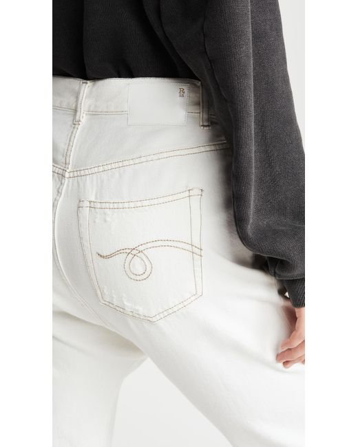 R13 Tailored Drop Jeans in White | Lyst