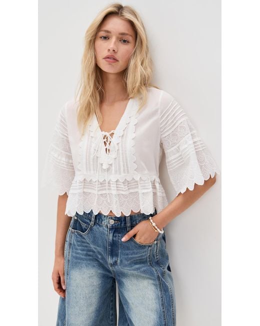 LoveShackFancy White Lucce Top