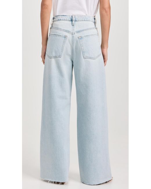 FRAME Blue Le Low baggy Wide Leg Raw After Jeans
