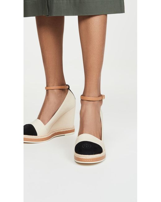 Tory burch cap toe espadrille wedge clearance