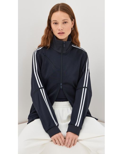 Tibi Blue Active Knit Zipper Detailed Track Jacket