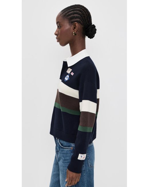 Sea Blue Arther Varsity Knit Rugby Shirt