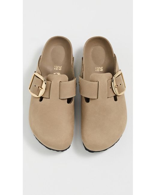 Birkenstock White Boston Big Buckle Clogs