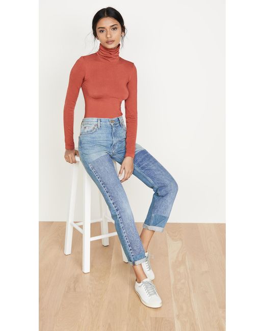 Wolford Cotton Colorado String Bodysuit in Red Rust (Red ...