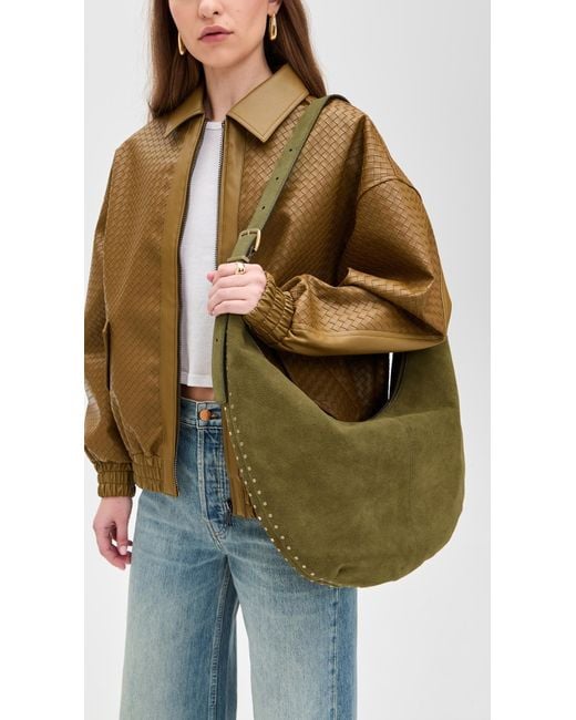 Madewell Green Suede Essentials Slouch Hobo Bag