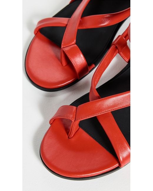 Co. Red Asymmetric Toe Ring Gladiator Sandals