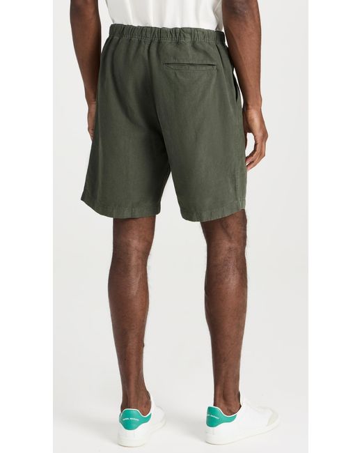 Norse Projects Green Ezra Reaxed Cotton Inen 7.75" Shorts for men