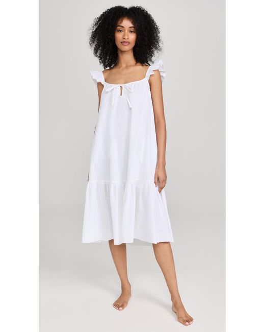 Petite Plume White Wi Dot Nightgown
