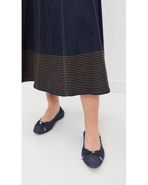 Ferragamo Blue Joelle Denim Flats
