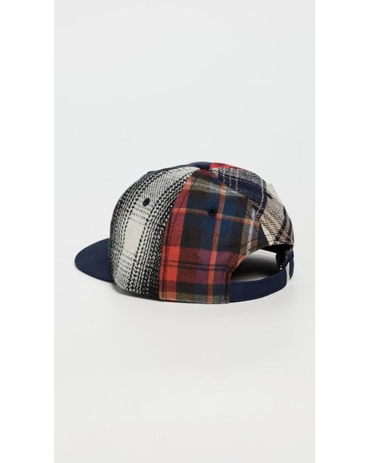 Rhude Blue Multi-Flannel Scramble Logo Hat for men