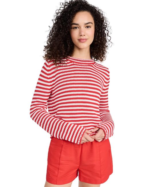 La Ligne Red Fine Stripe Mini Marina Sweater