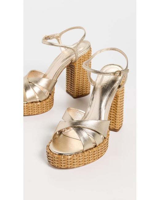 SCHUTZ SHOES Multicolor Keefa Straw Platform Sandals