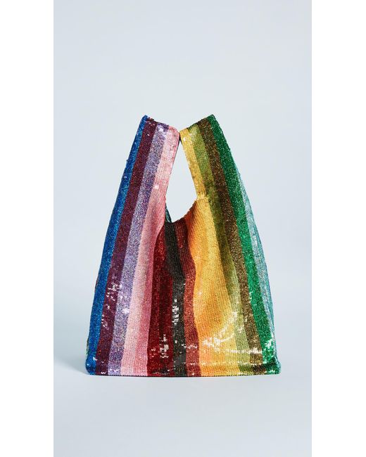 Ashish Multicolor Striped Sequin-embellished Bag