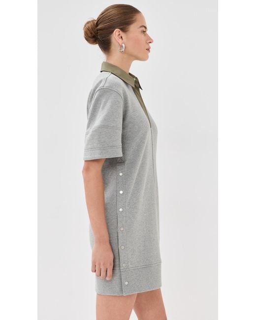 3.1 Phillip Lim Gray Polo Dress With Ripstop Combo Melange