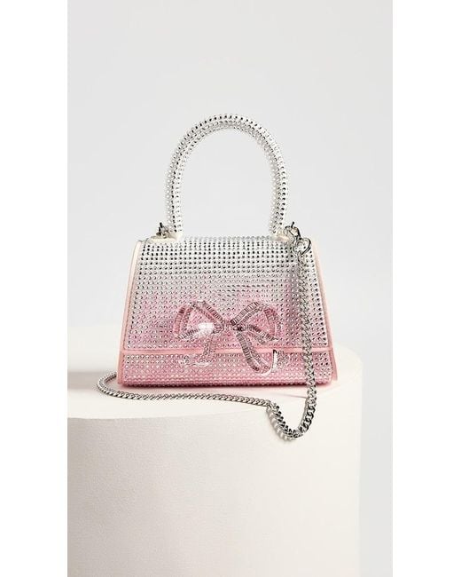 Self-Portrait Pink Ombre Rhinestone Bow Micro Bag | Lyst