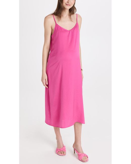 Ingrid & Isabel Satin Slip Dress in Raspberry Rose (Pink) | Lyst