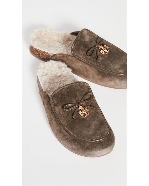 Tory Burch Multicolor Tory Charm Shearling Mules
