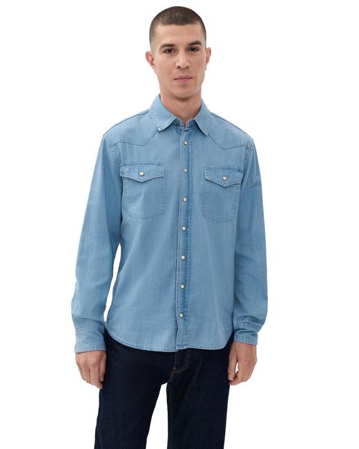 Taylor Stitch Blue The Glacier Selvedge Shirt for men