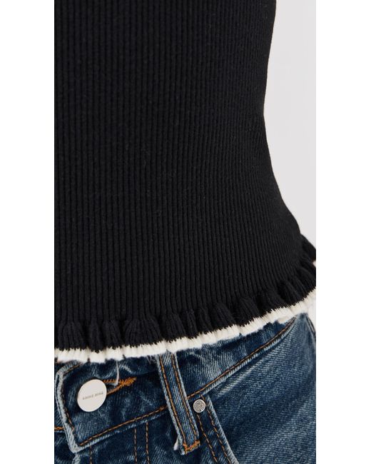 Le Bos Black Ribbed Tank